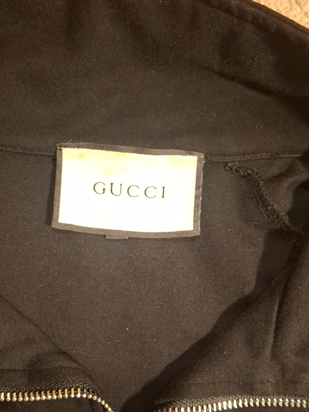 Gucci Black Track Jacket & Pants Set with Signature Stripes